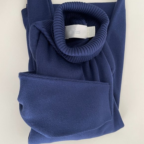 Vintage Belford 100% silk knit long sleeve turtleneck sweater in navy blue L - Picture 7 of 11